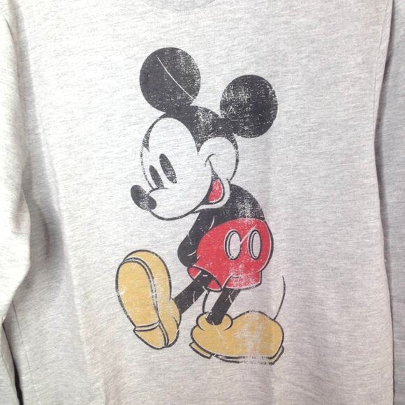 Disney Ink & Paint  Topman Mickey Mouse Long Sleeve Sweatshirt Gray Small - Picture 6 of 7